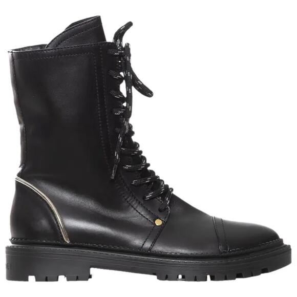 Casadei Shoes - Casadei Love Calf Nero NWB Combat Boot / Lace-Up Leather Boot Women's Size 5